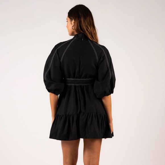 NWT Aureta Studio Florence Mini Dress Black Size Small - Picture 3 of 7